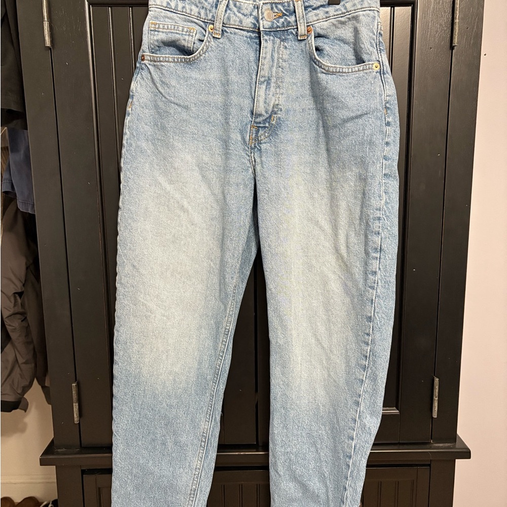 Blue Relaxed Fit Straight Leg Jeans